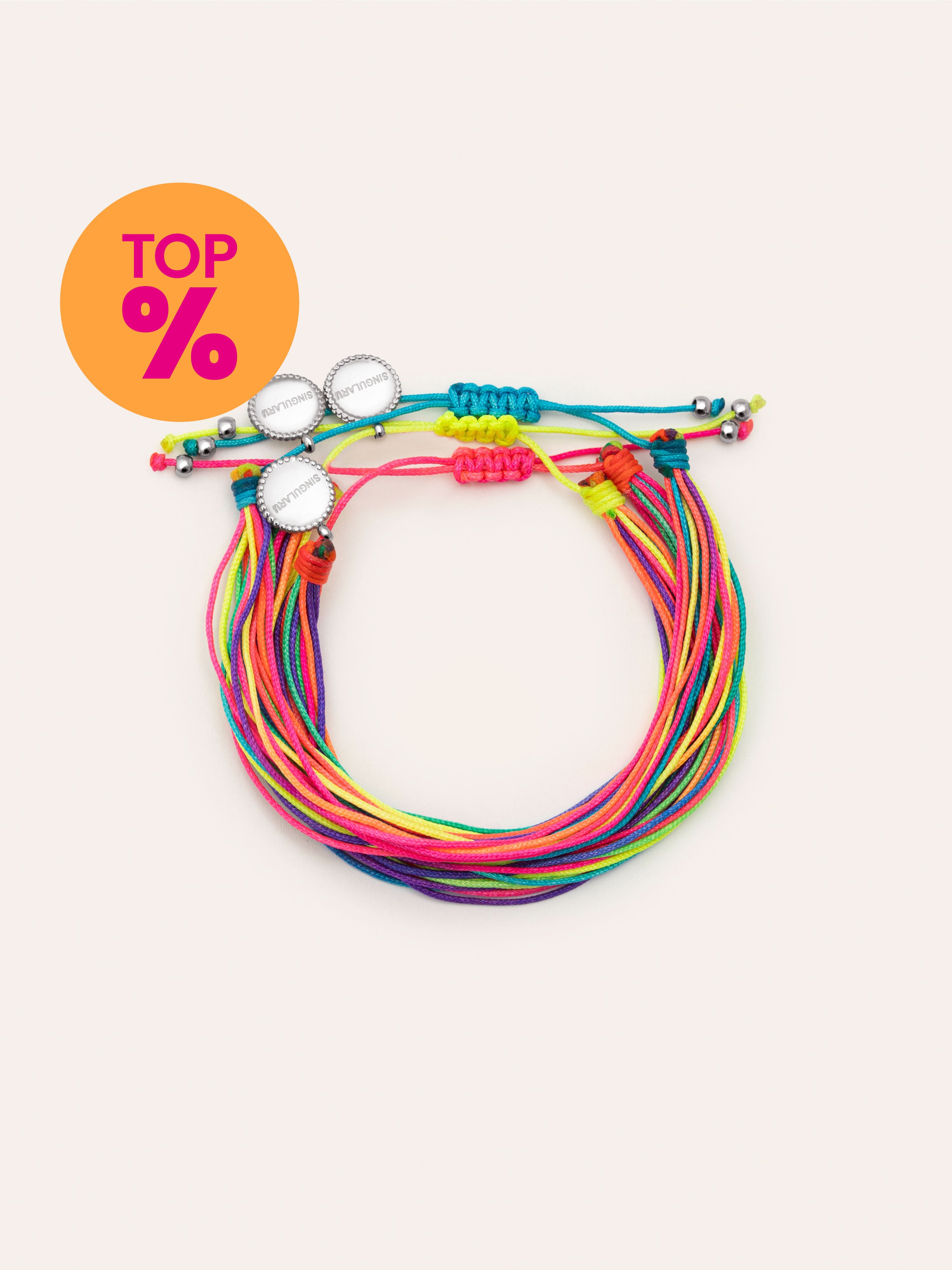 Pack 3 Bracelets Neon Rainbow Fruits Acier