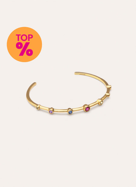 Brazalete Rainbow Bubbles Baño Oro