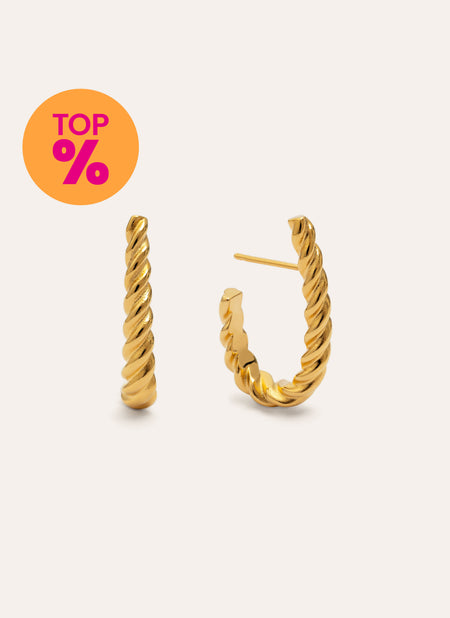 Aretes Tressia Baño Oro