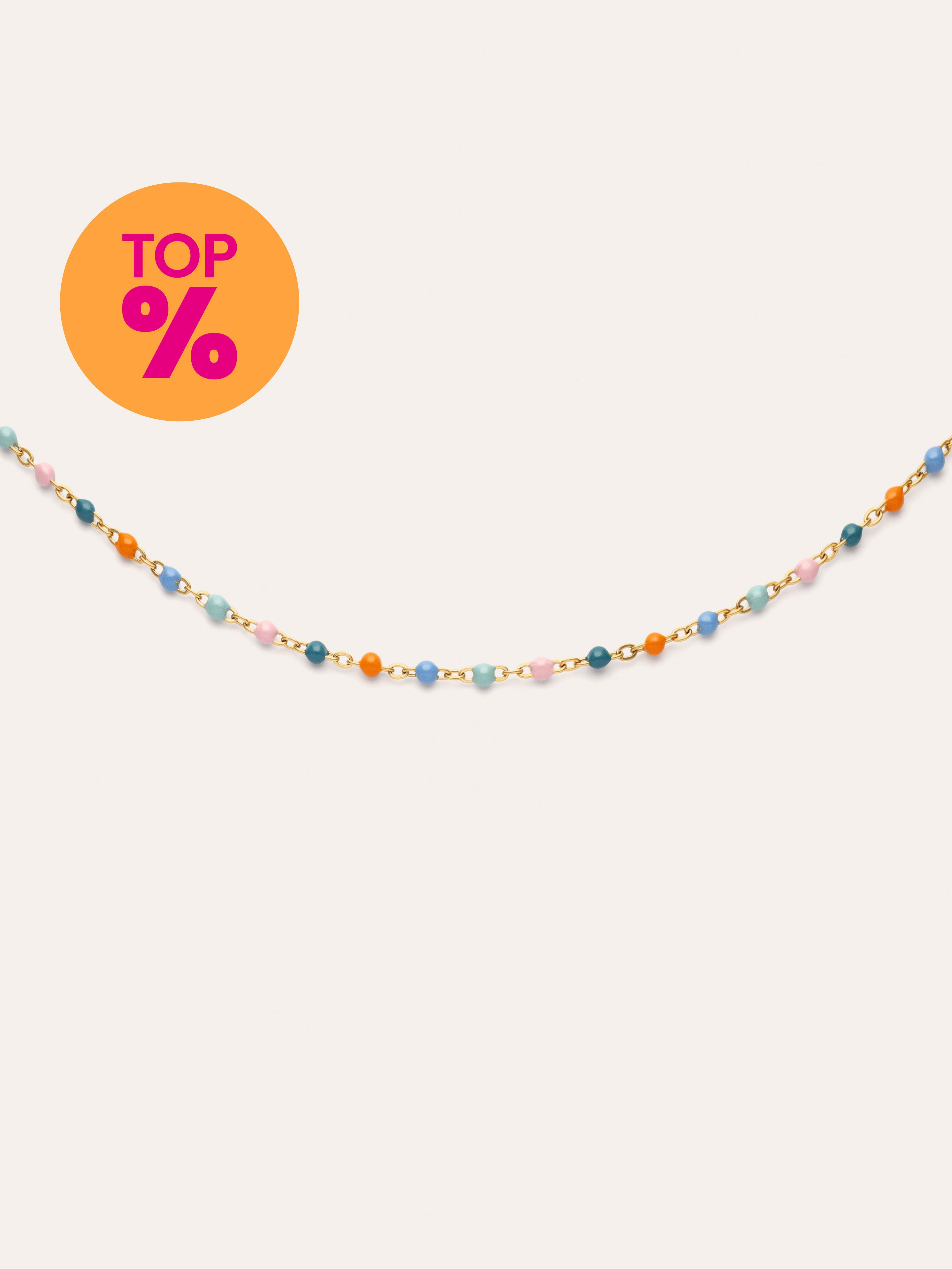 Colar Dots Alpine Enamel Aço Banho de Ouro