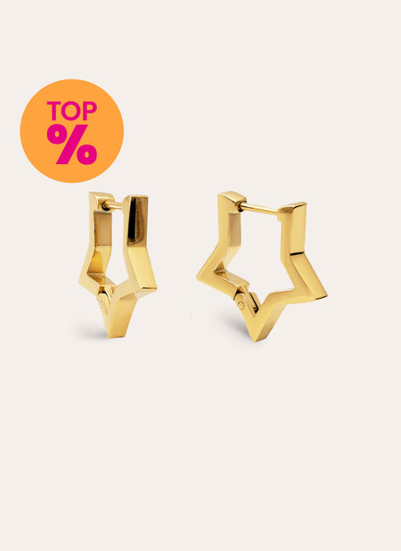 Pendientes Superstar Acero Baño Oro