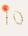 Creolen Rainbow Bubbles L Verguld met 18kt Goud