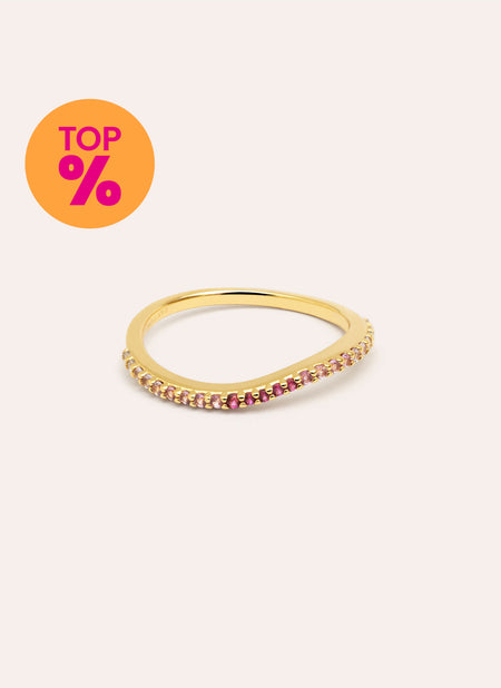 Fine Scarlett Pink Ring Gold Plated