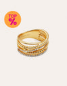 Bague Triple Cross Spark Plaqué Or