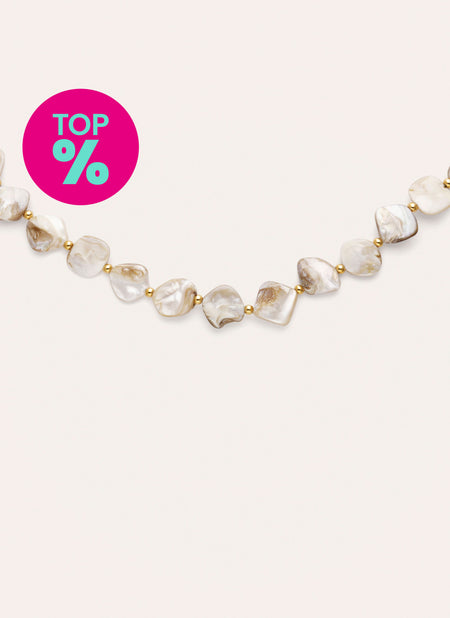 Collar Capri Nácar Acero Baño Oro