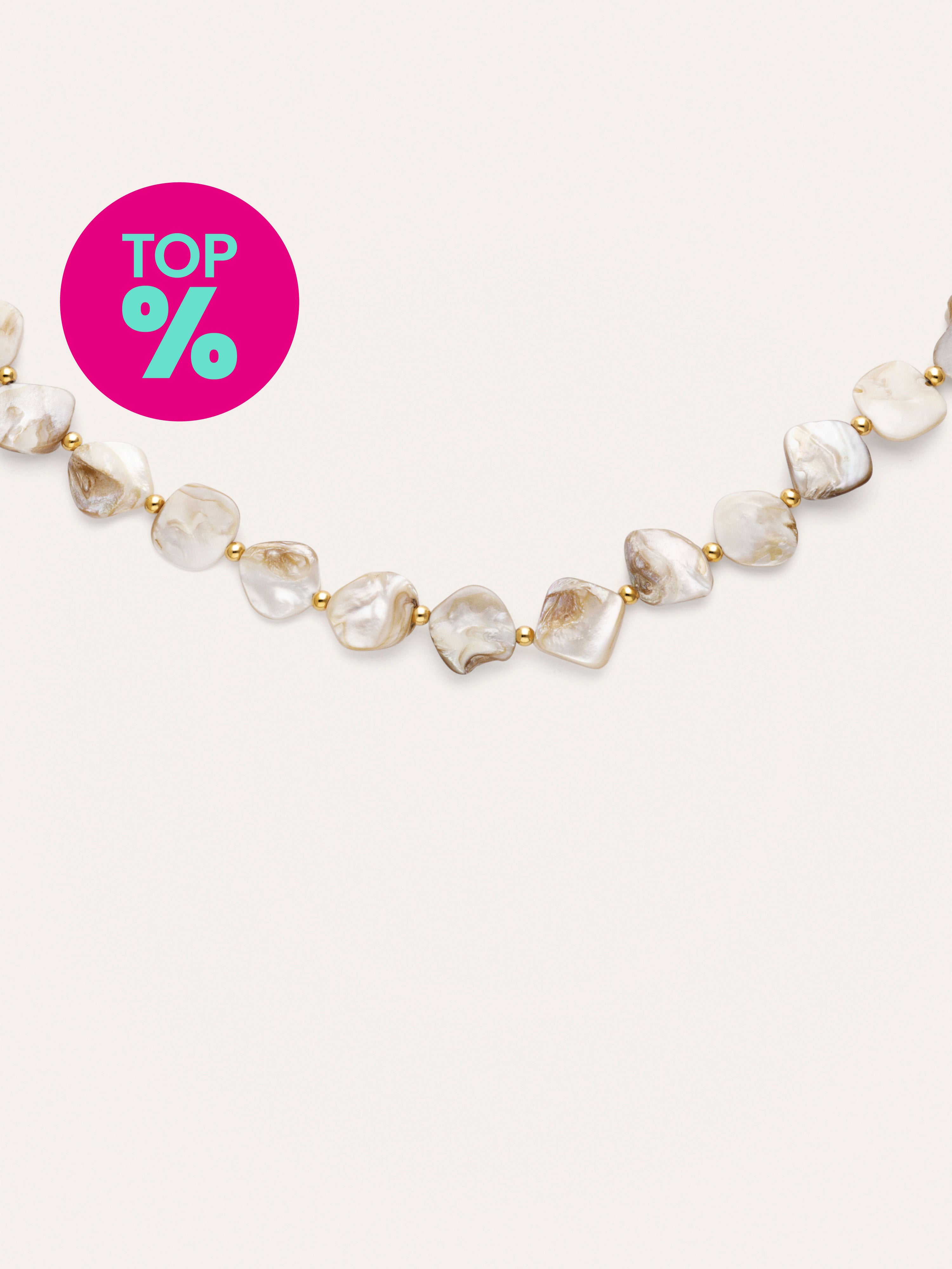 Collar Capri Nácar Acero Baño Oro