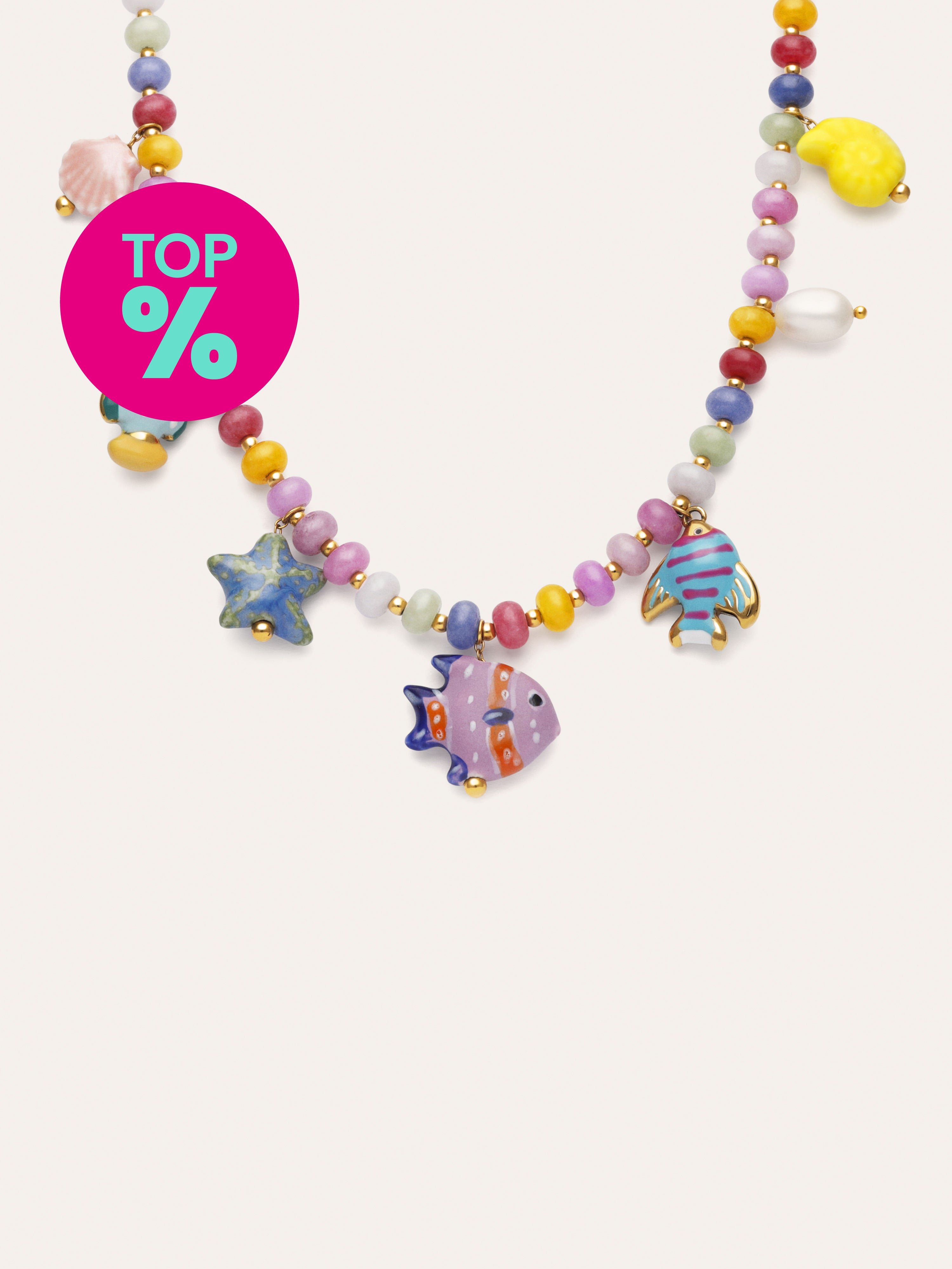 Collar Oceánic Colors Acero Baño Oro