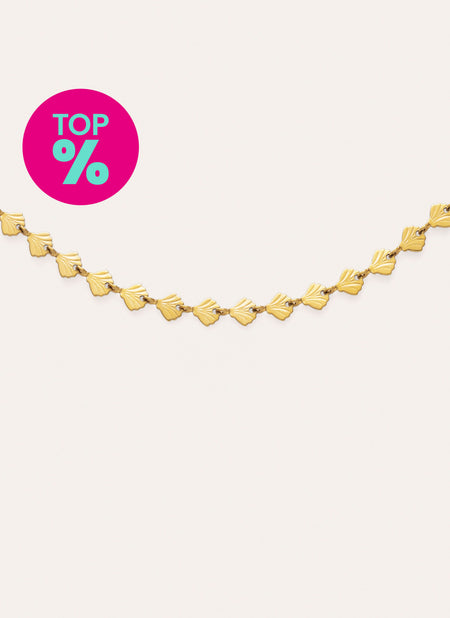 Collar Shells Acero Baño Oro