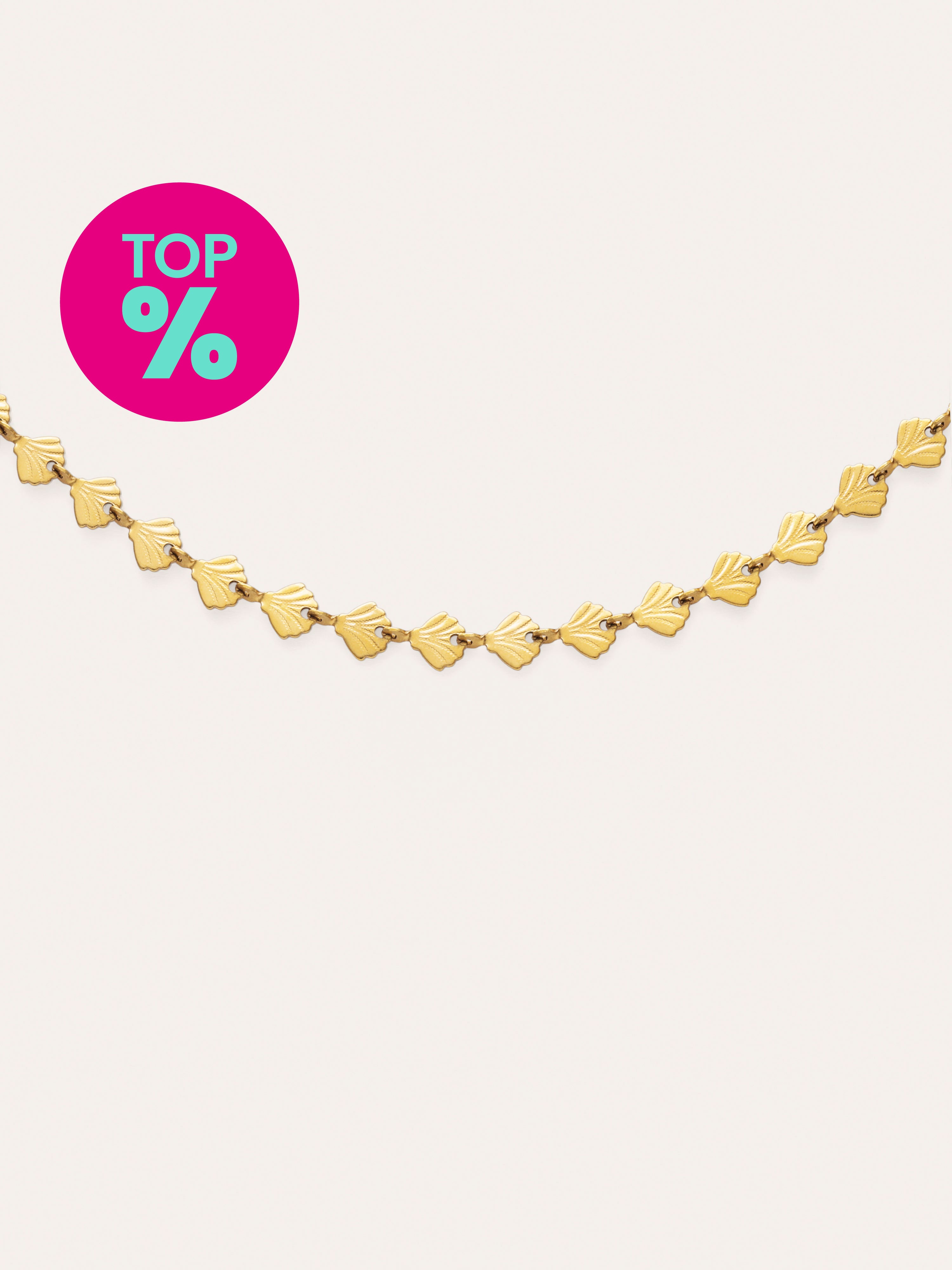 Shells Kette, Edelstahl vergoldet