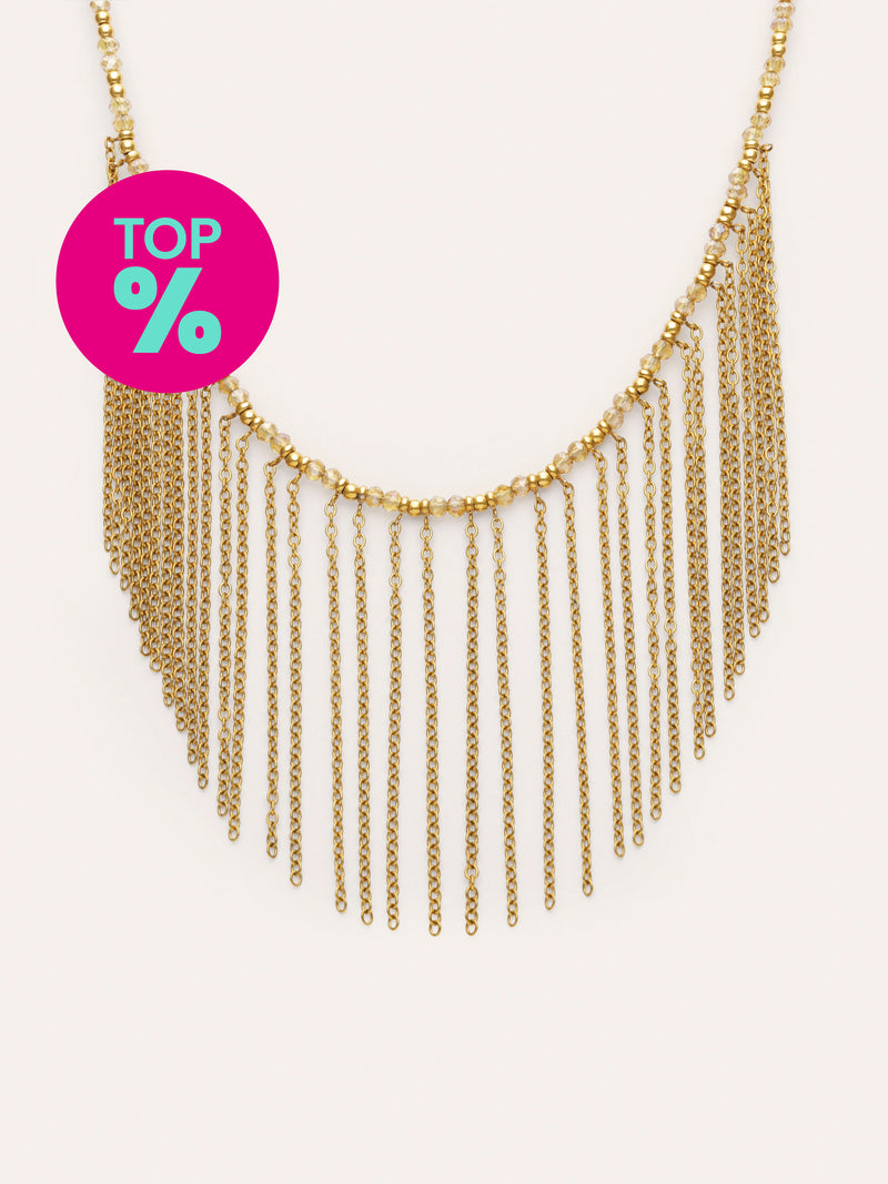 Collar Zafira Champagne Acero Baño Oro