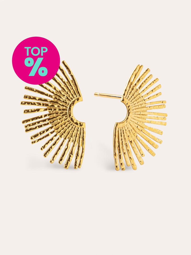 Boucles D'oreilles Sunbeam Acier Plaqué Or