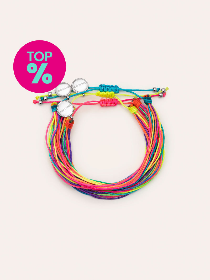 3er-Set Neon Rainbow Fruits Armbänder, Edelstahl