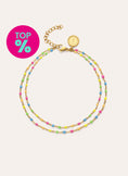Tobillera Doble Dots Neon Enamel Acero Baño Oro