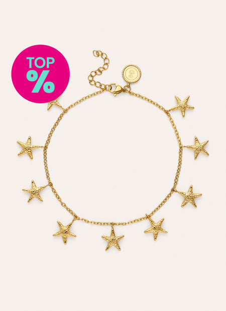 Tobillera Estrelas do Mar Aço Banho Ouro