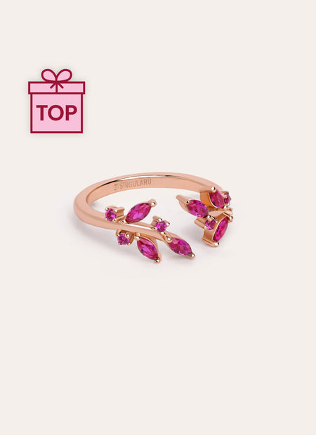 Raspberry Bougainvillea Ring Rose Gold 