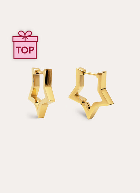 Superstar Stainless Steel Gold Earrings