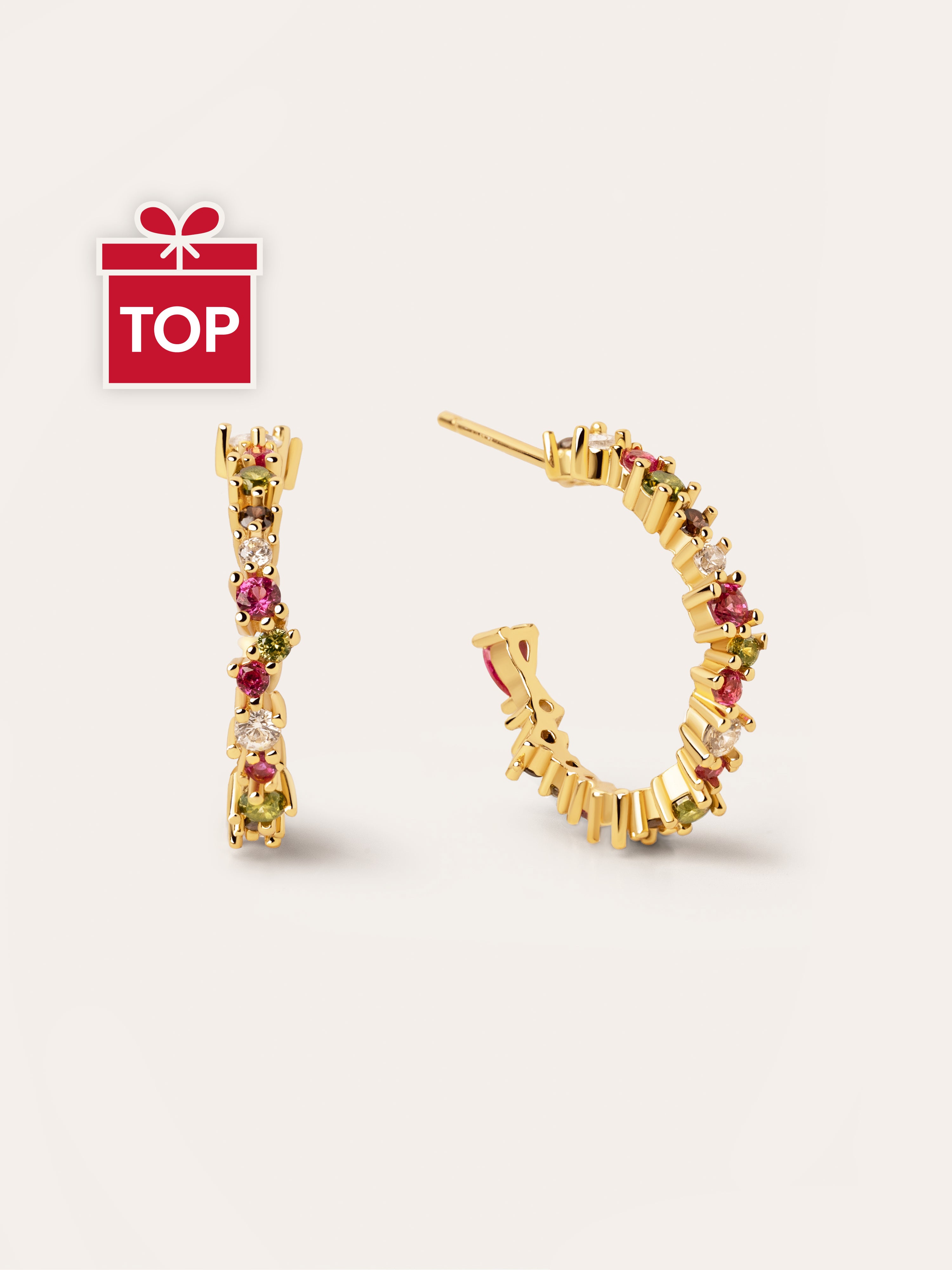 Aretes Estellar Colors Plata Baño Oro