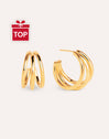 Aretes Triple Baño Oro