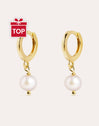 Aretes Pearl Plata Baño Oro