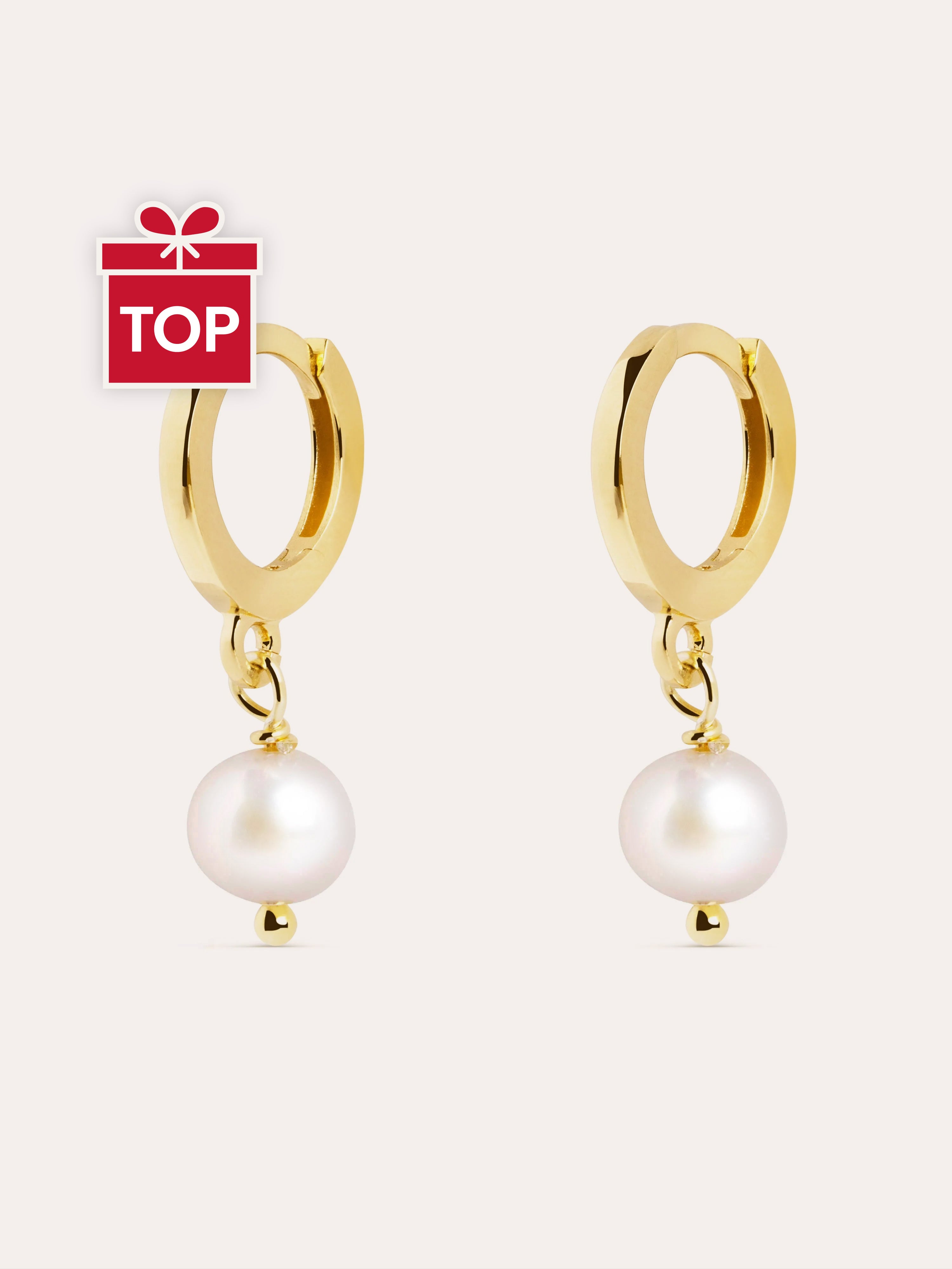 Aretes Pearl Plata Baño Oro