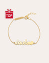 Pulsera Abuela Heart Plata Baño Oro