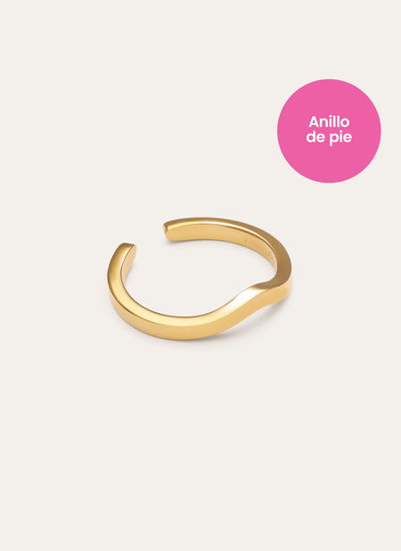Anillo Pie Peak Acero Baño Oro