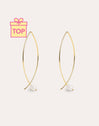 Brincos Arch Bean Pearl Prata Banho de Ouro