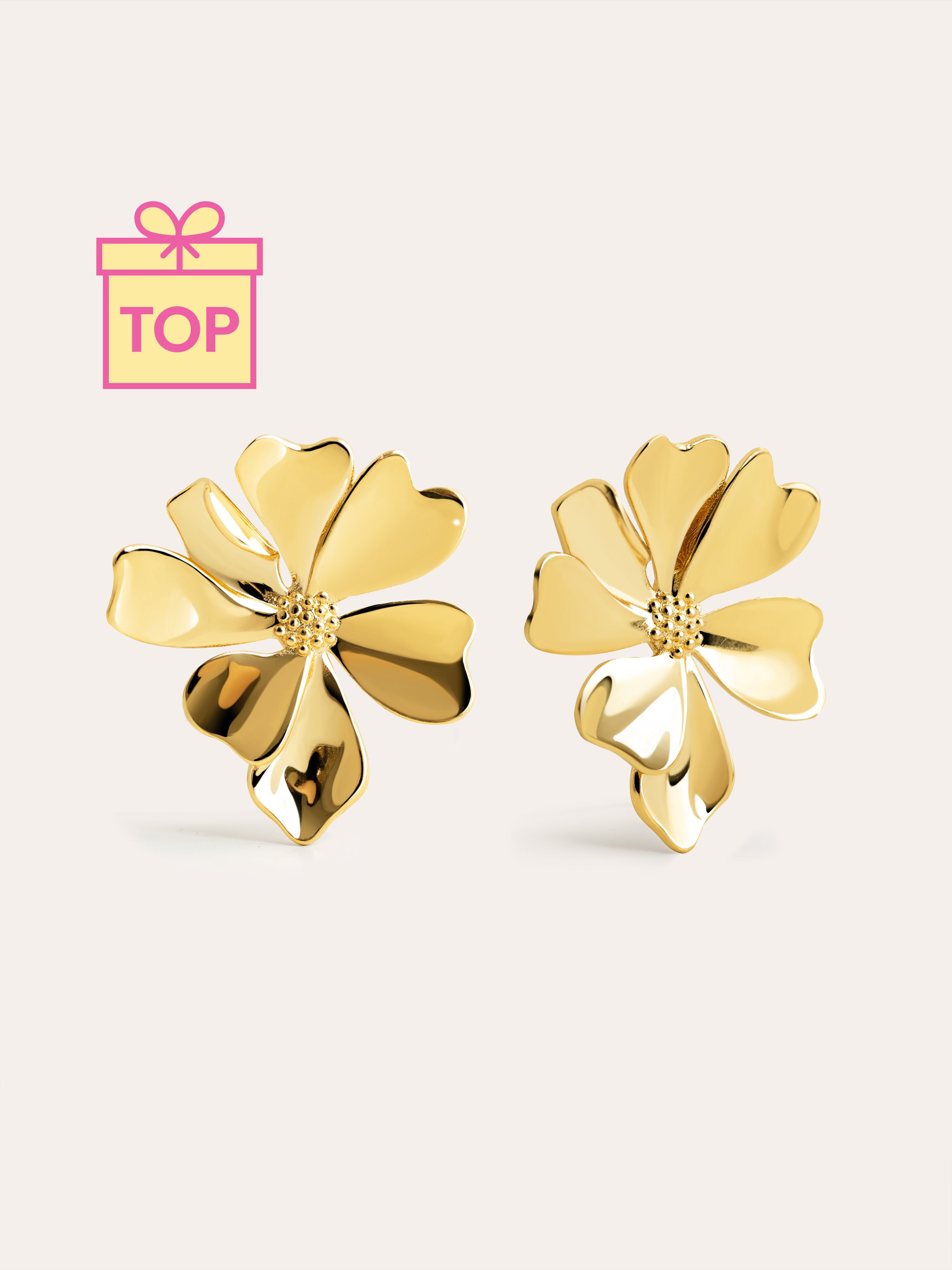 Brincos Flower Spring Banho de Ouro