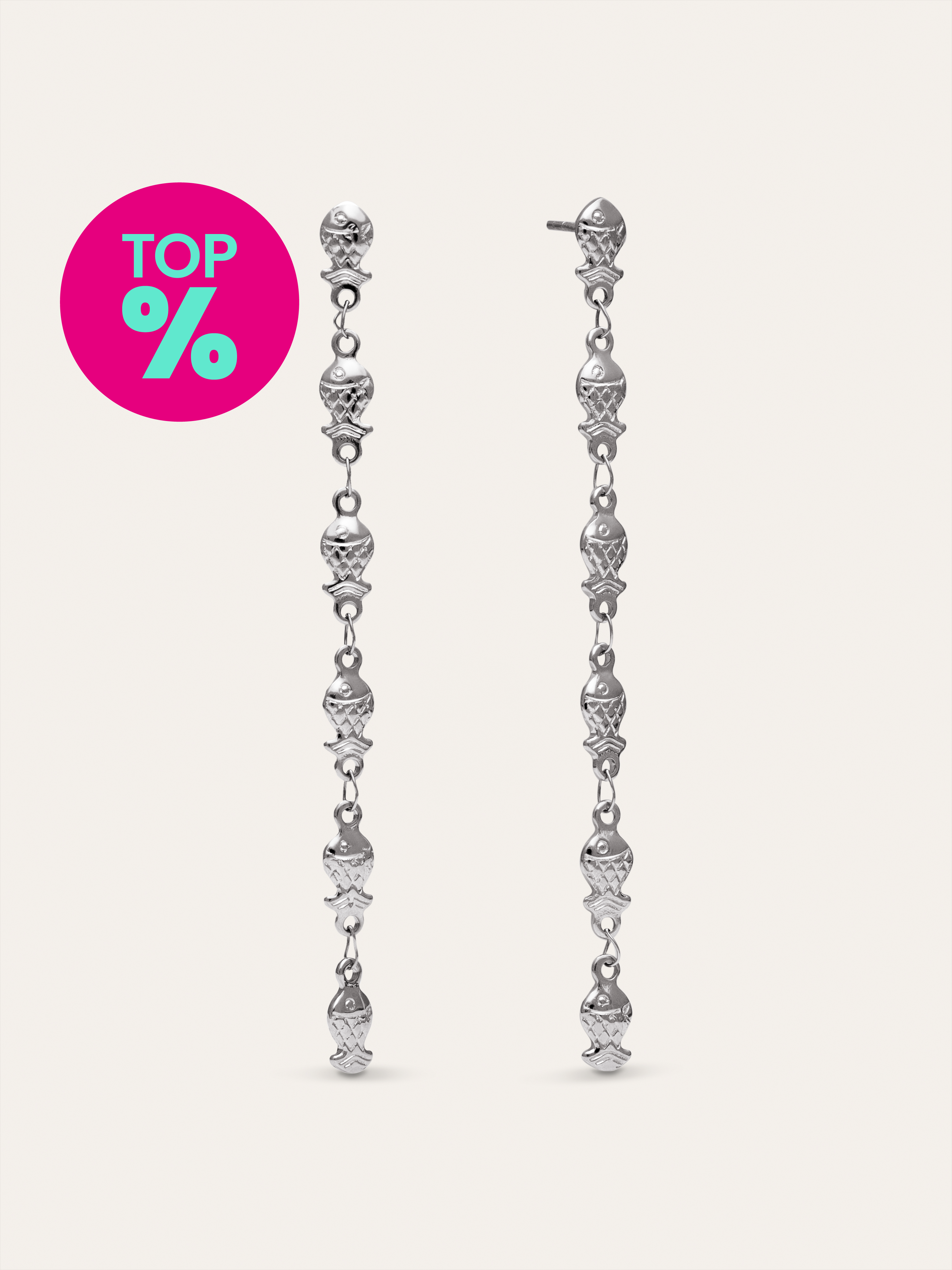Pendientes Long Mar Acero