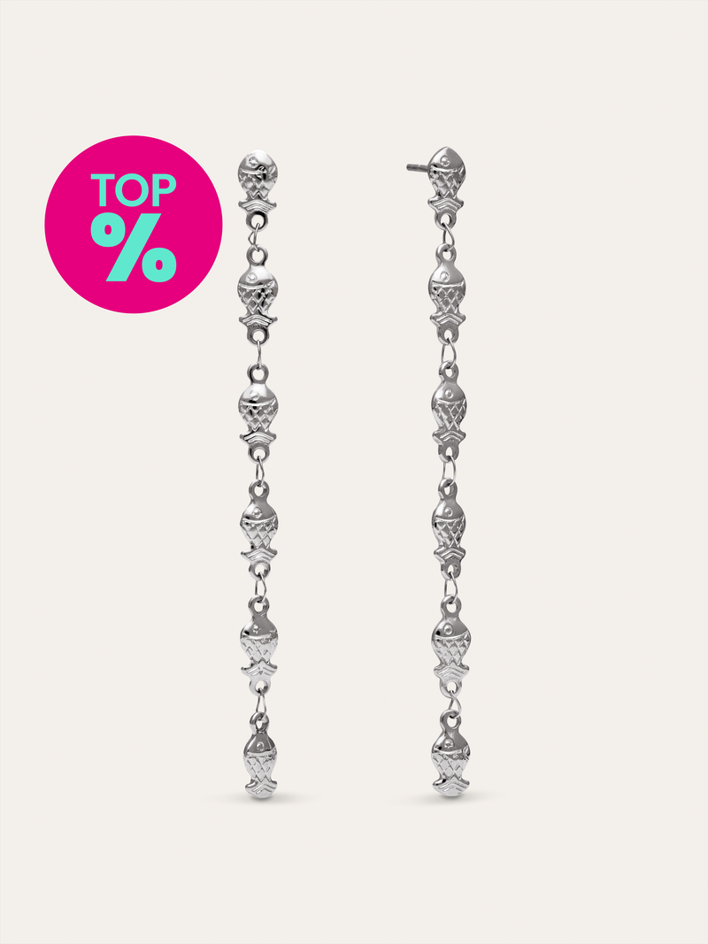 Pendientes Long Mar Acero