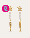 Pendientes Long Costa Acero Baño Oro