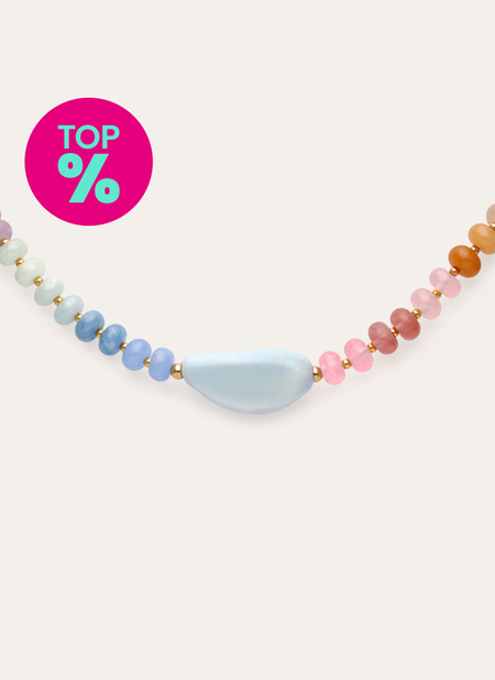 Collar Gummy Stones Acero Baño Oro