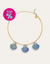 Choker Shelly Blue Acero Baño Oro