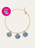 Choker Shelly Blue Acero Baño Oro