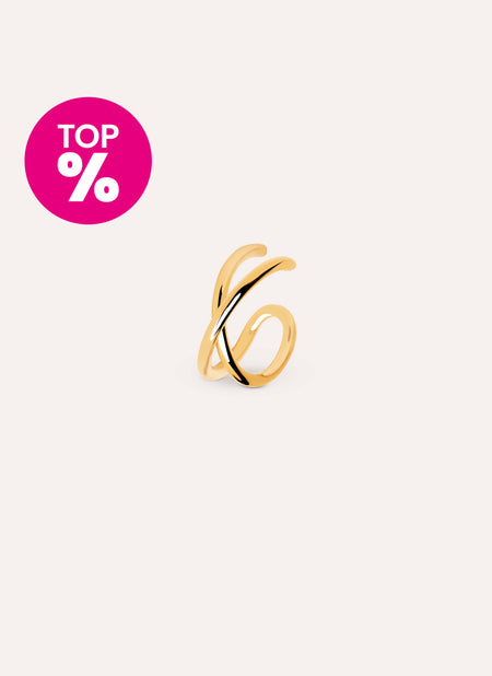 Cross Gold Ear Cuff Single Earring
