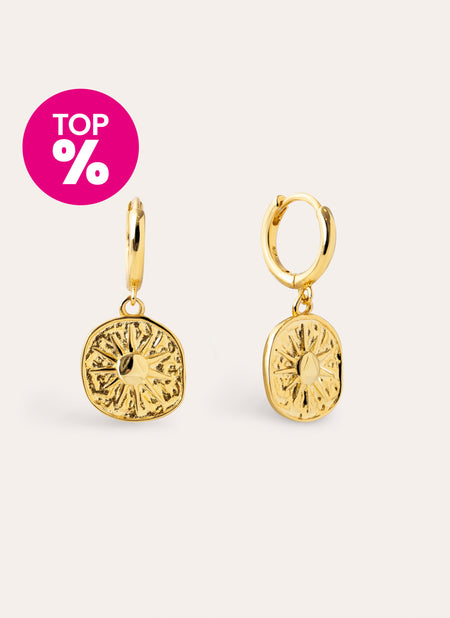 Pendientes Aro Solstice Sun Baño Oro