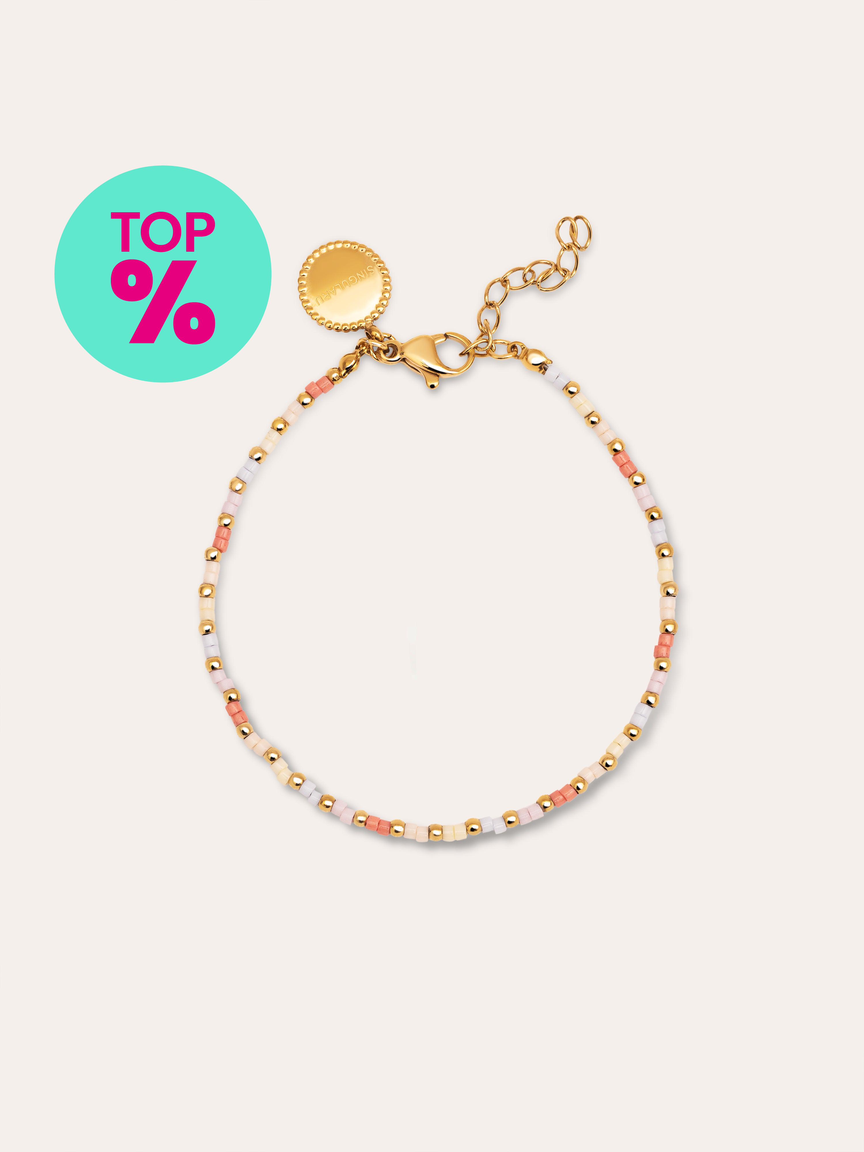 Floral Colors Bracelet Steel Gold Plated
