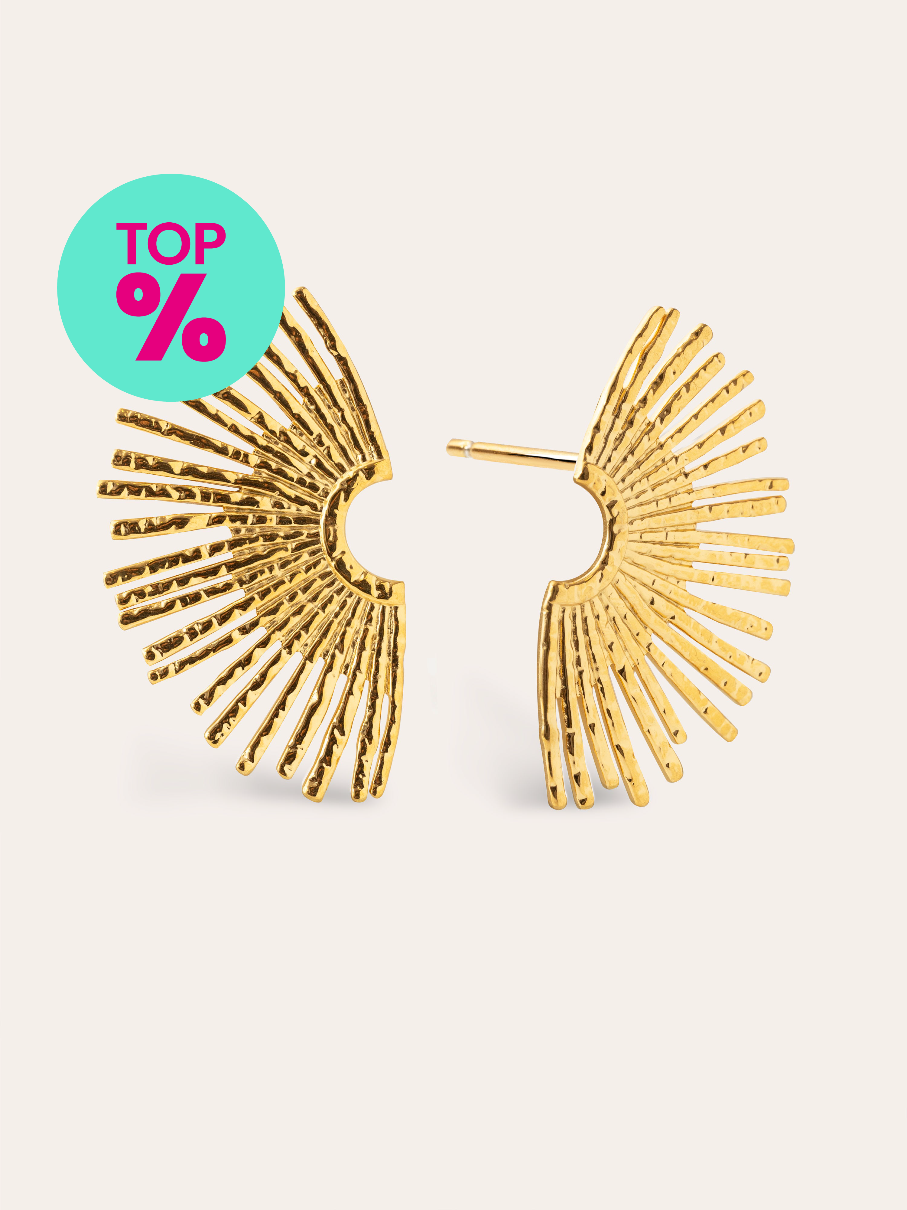Pendientes Sunbeam Acero Baño Oro