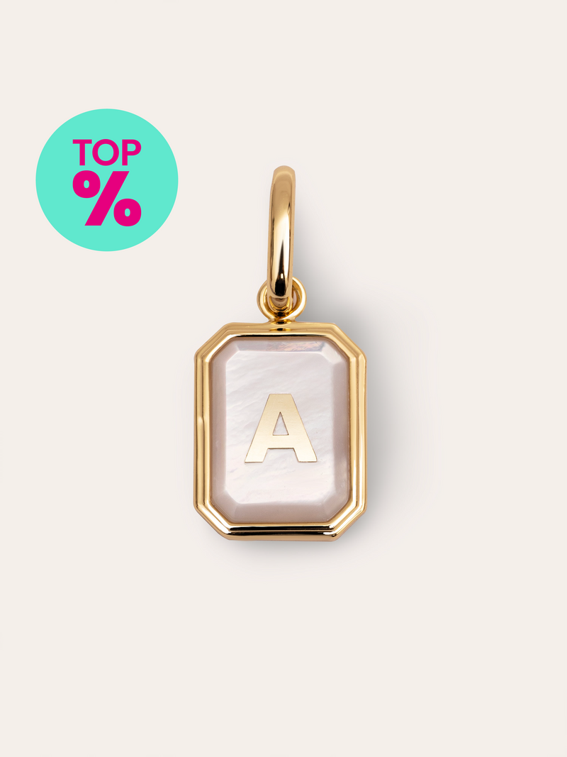 Letter Nacar Gold Personalized Charm
