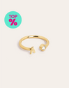 Anillo Personalizado Letter Spark Plata Baño Oro