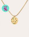 Colar Bling Rainbow Aço Banho de Ouro