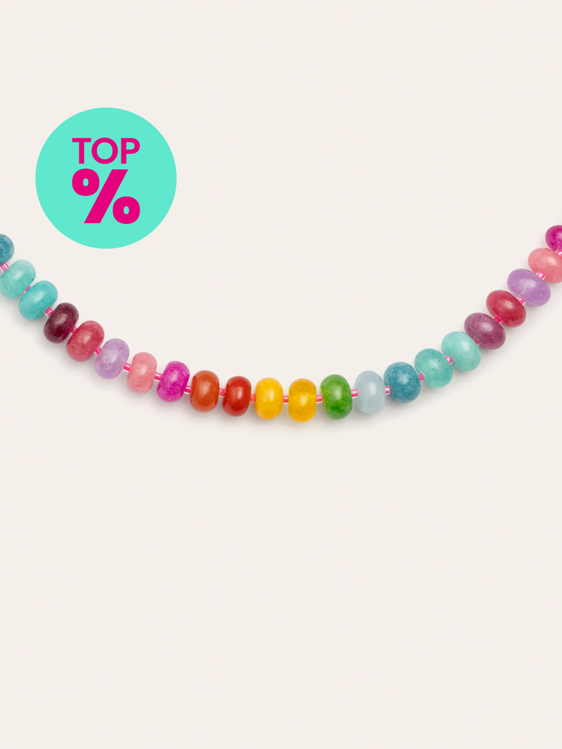 Collar Bloom Stones Acero Baño Oro
