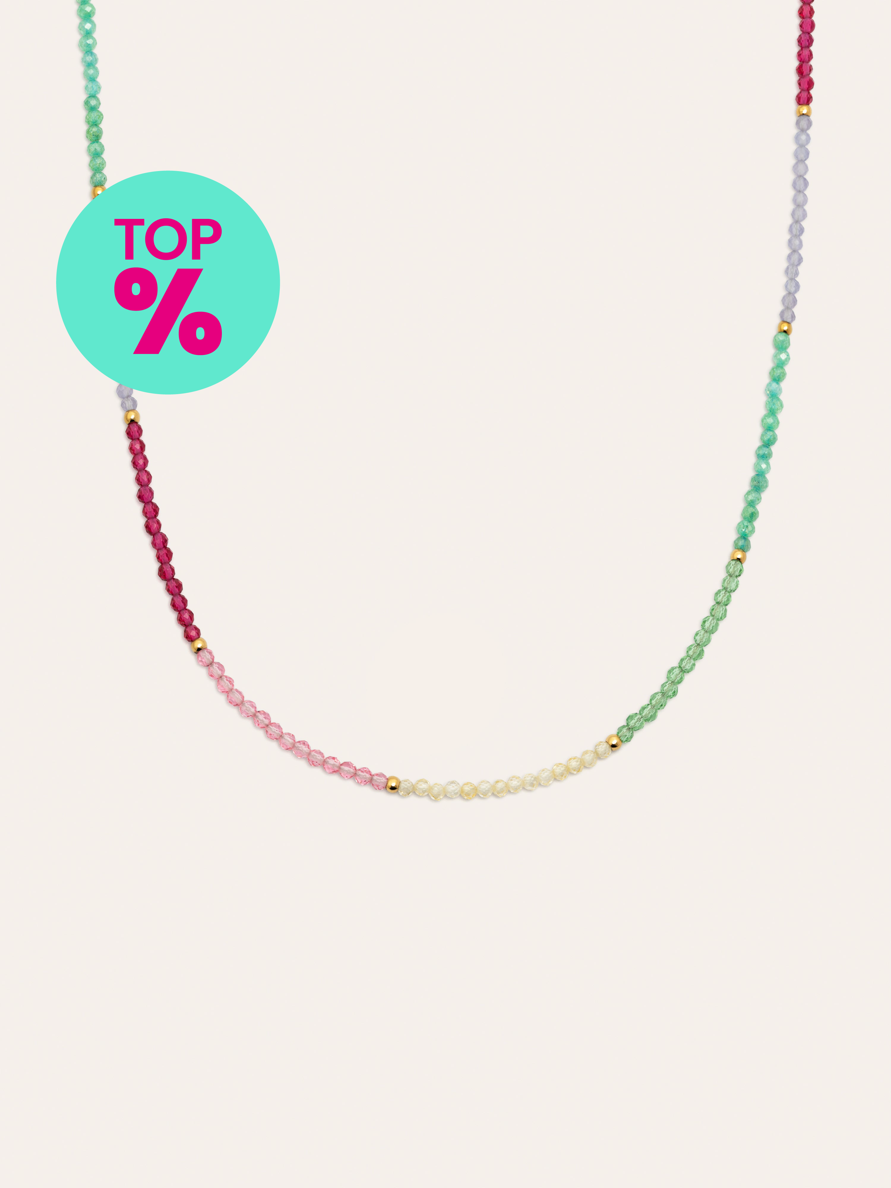 Dye Dots Pastel Stainless Steel Gold Necklace