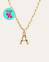 Chic Letter XL Personalized Necklace Stainless Steel 18kt Gold Plated
