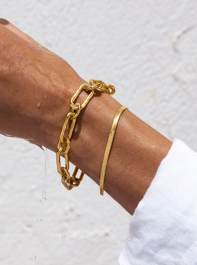 Zambia Link Armband, vergoldet