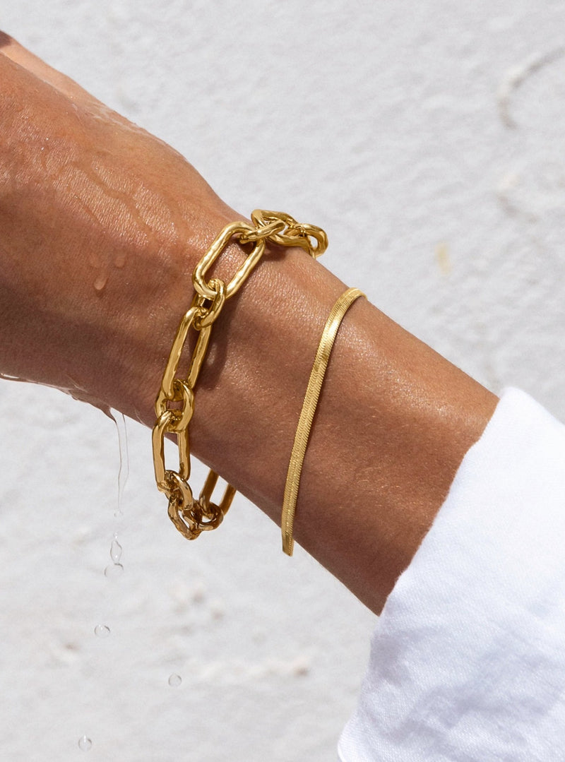 Lisse S Armband Edelstahl, vergoldet