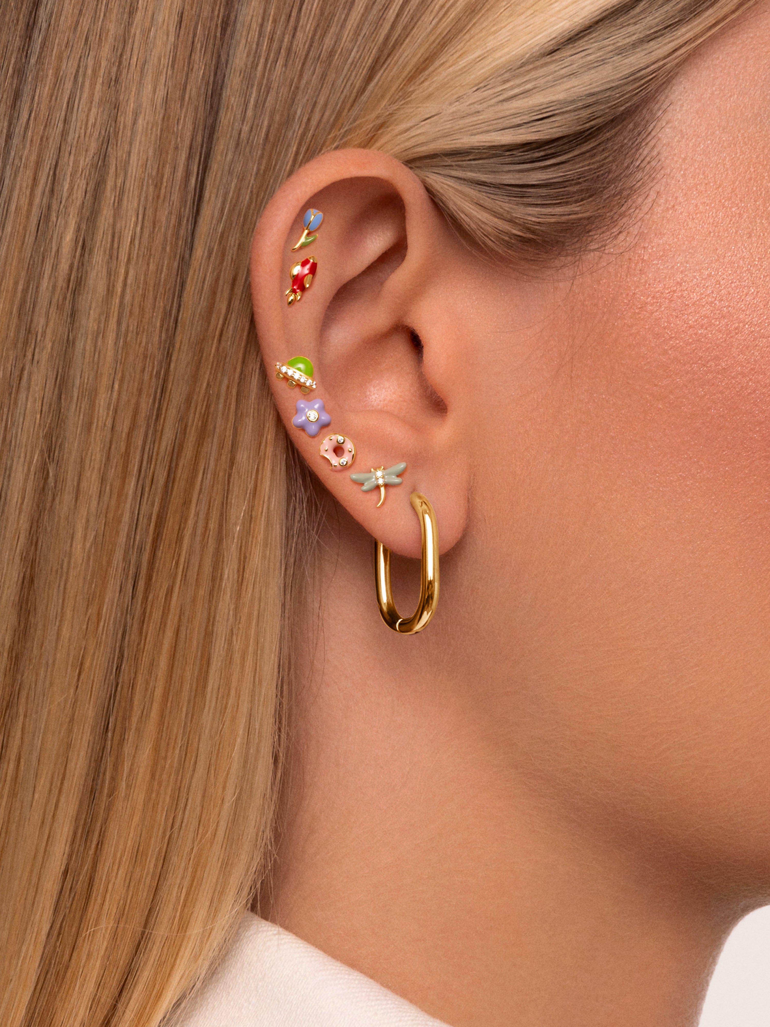 Doughnut Gold Single Earring