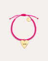 Pulsera Personalizada Corazón Pink Acero Baño Oro
