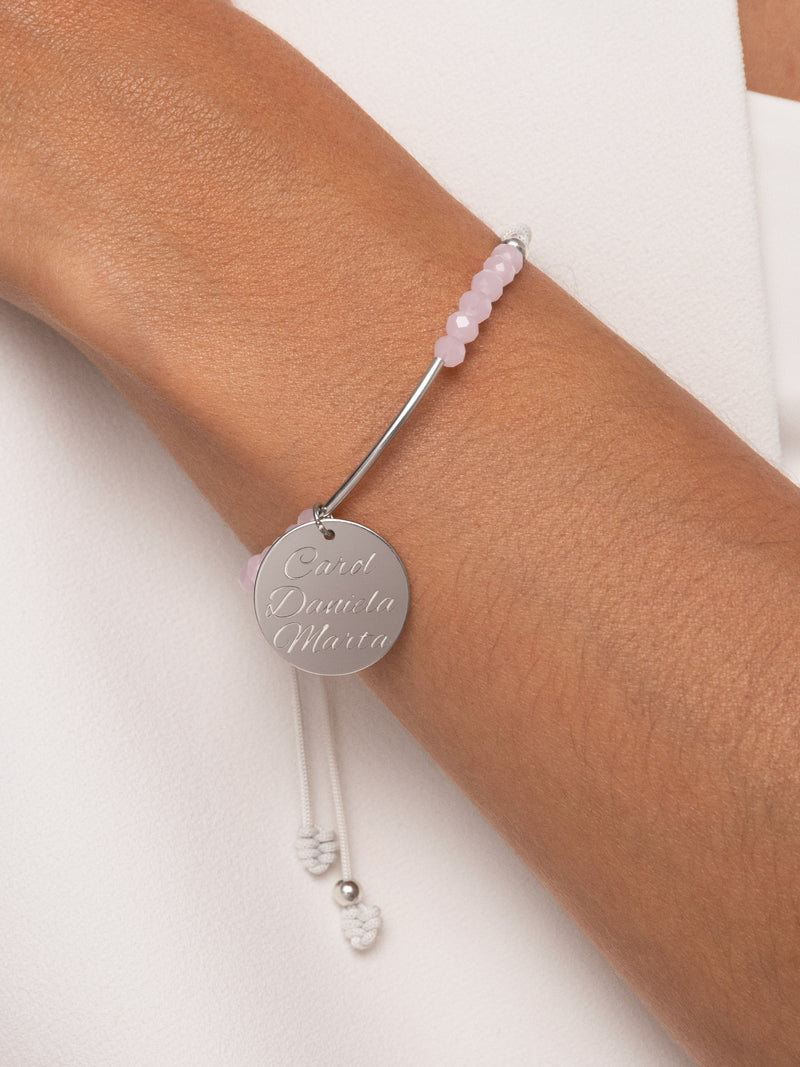 Bracelet personnalisé Dream Pink en argent