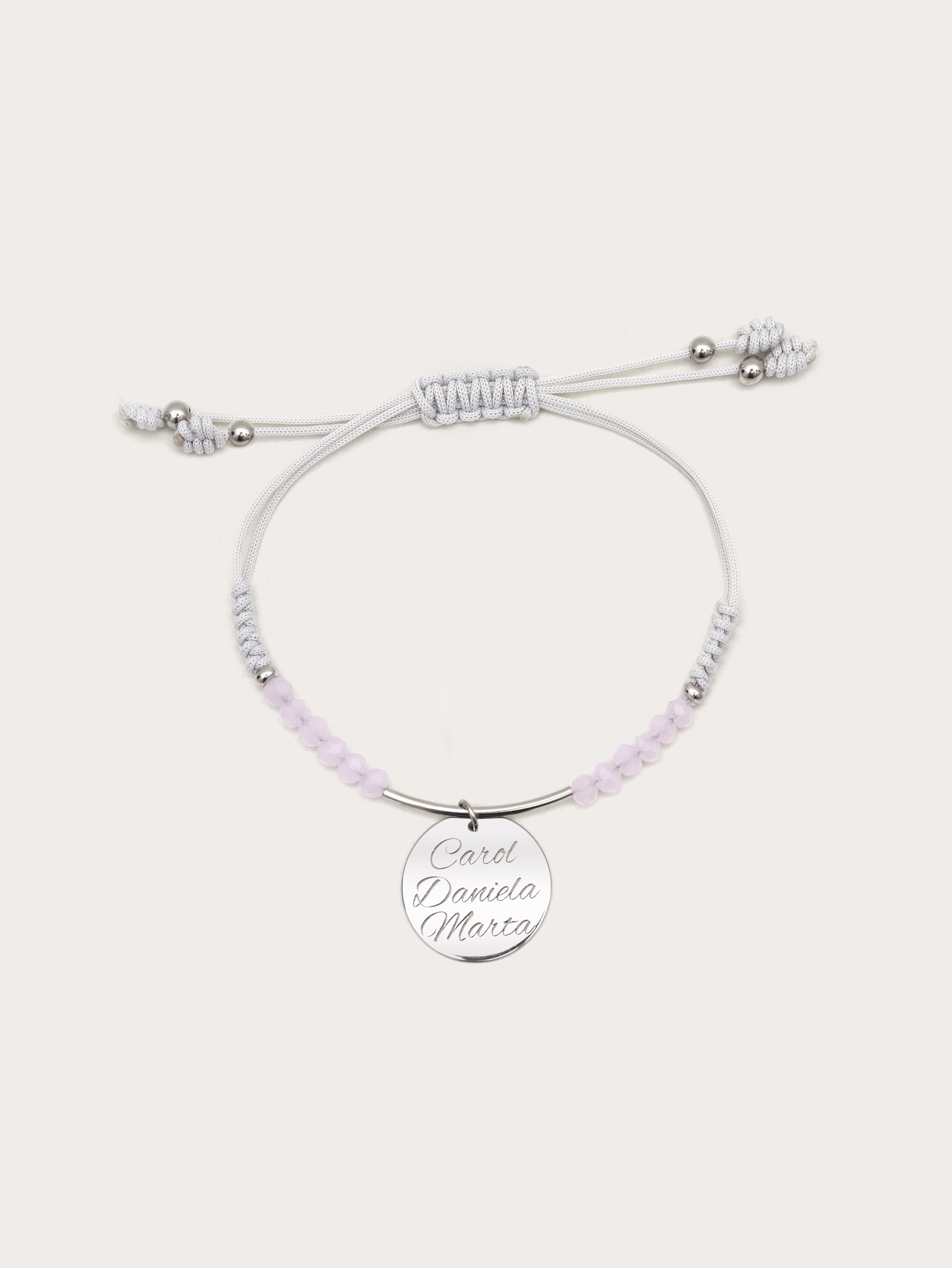 Pulsera Personalizada Dream Pink Plata